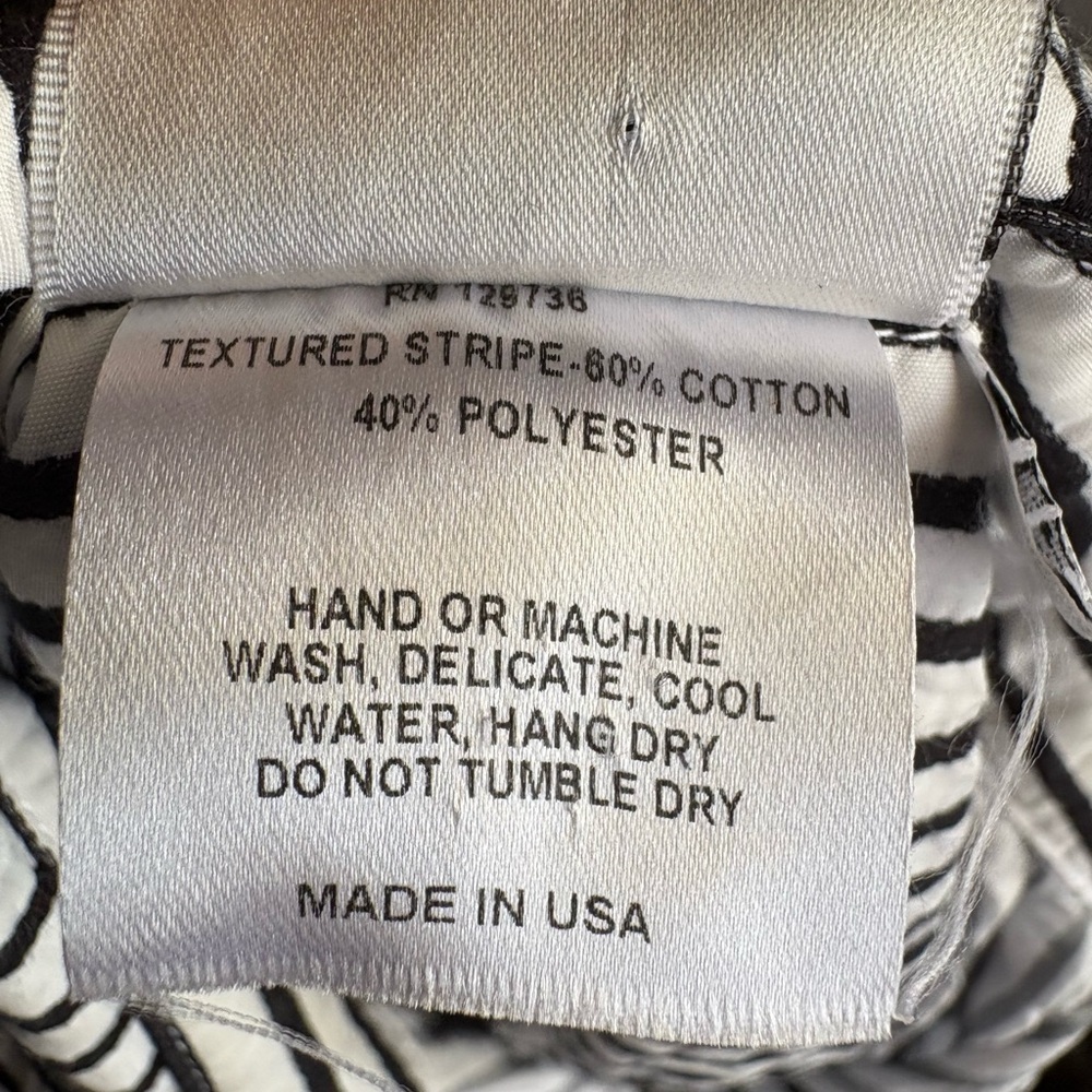 Finley Alex Black and White Striped Shirt Dress sz M cotton mix preloved - Picture 4 of 8